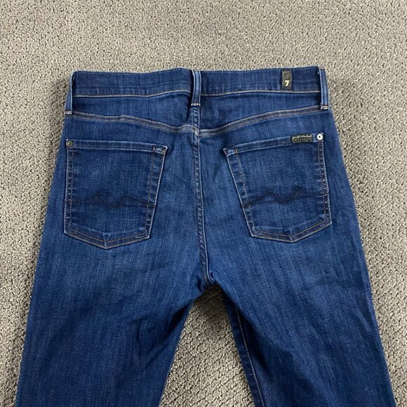7 For All Mankind Slimmy Jeans Men's 29 Measures 31.5 x 32.75 Blue Stretch - Picture 4 of 14